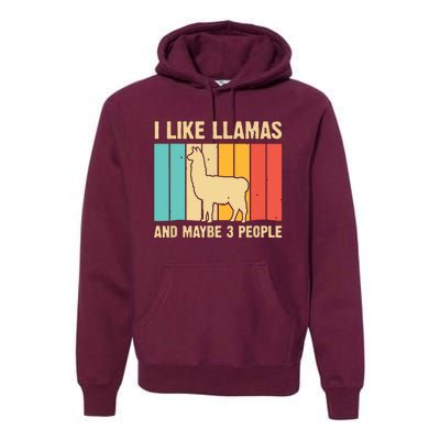 Funny Llama Design For Alpaca Lover Farming Premium Hoodie