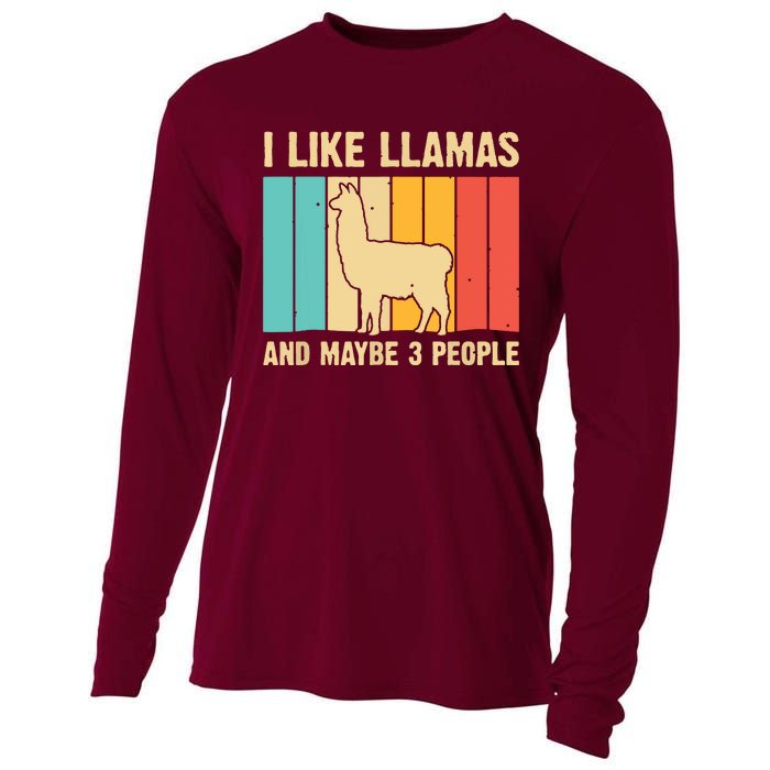 Funny Llama Design For Alpaca Lover Farming Cooling Performance Long Sleeve Crew