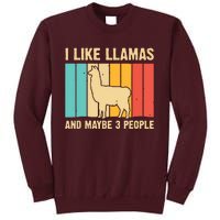 Funny Llama Design For Alpaca Lover Farming Tall Sweatshirt