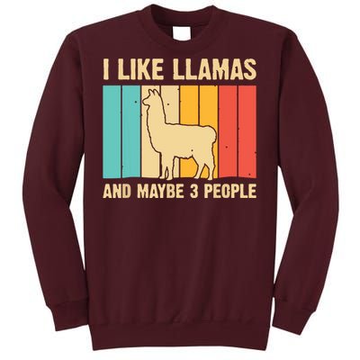 Funny Llama Design For Alpaca Lover Farming Tall Sweatshirt