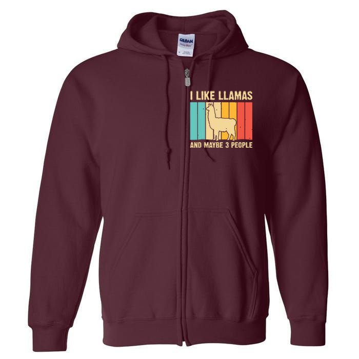 Funny Llama Design For Alpaca Lover Farming Full Zip Hoodie