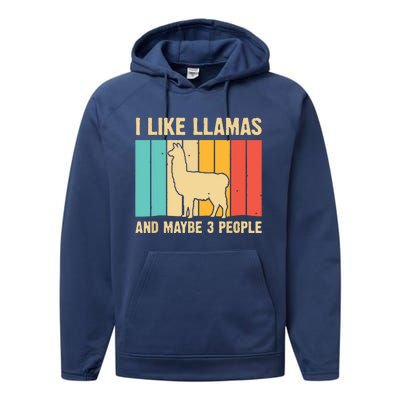 Funny Llama Design For Alpaca Lover Farming Performance Fleece Hoodie