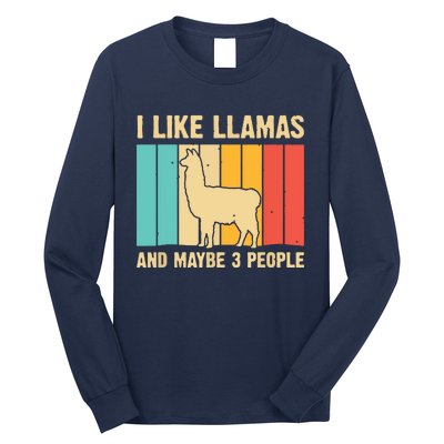 Funny Llama Design For Alpaca Lover Farming Long Sleeve Shirt