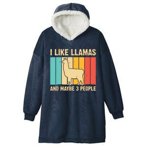 Funny Llama Design For Alpaca Lover Farming Hooded Wearable Blanket