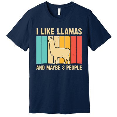 Funny Llama Design For Alpaca Lover Farming Premium T-Shirt