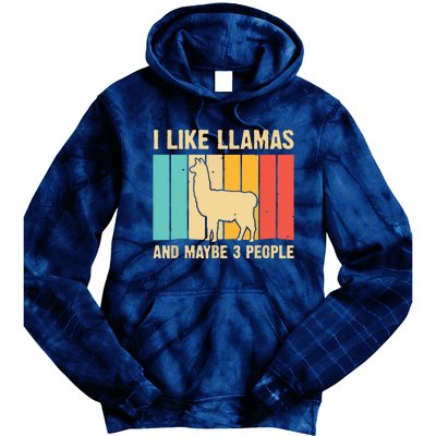 Funny Llama Design For Alpaca Lover Farming Tie Dye Hoodie