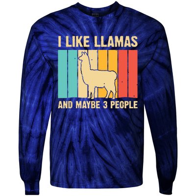 Funny Llama Design For Alpaca Lover Farming Tie-Dye Long Sleeve Shirt