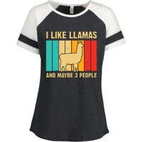 Funny Llama Design For Alpaca Lover Farming Enza Ladies Jersey Colorblock Tee