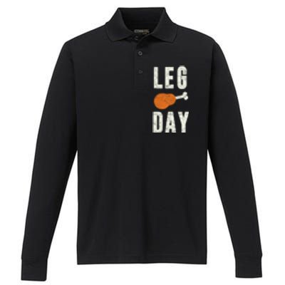 Fun Leg Day Thanksgiving Funny Gift Pilgrim Costume Turkey Day Gift Performance Long Sleeve Polo