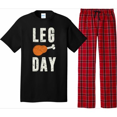 Fun Leg Day Thanksgiving Funny Gift Pilgrim Costume Turkey Day Gift Pajama Set