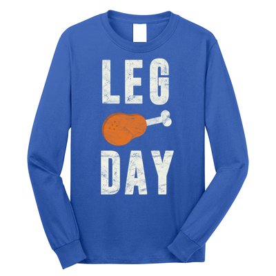 Fun Leg Day Thanksgiving Funny Gift Pilgrim Costume Turkey Day Gift Long Sleeve Shirt