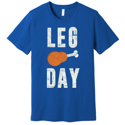 Fun Leg Day Thanksgiving Funny Gift Pilgrim Costume Turkey Day Gift Premium T-Shirt