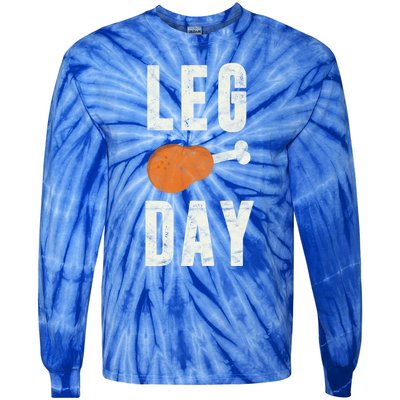 Fun Leg Day Thanksgiving Funny Gift Pilgrim Costume Turkey Day Gift Tie-Dye Long Sleeve Shirt