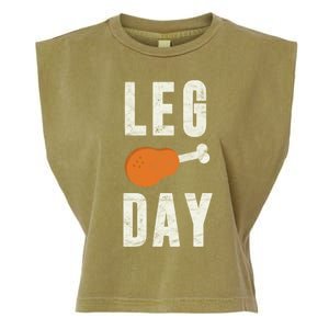 Fun Leg Day Thanksgiving Funny Gift Pilgrim Costume Turkey Day Gift Garment-Dyed Women's Muscle Tee