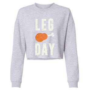 Fun Leg Day Thanksgiving Funny Gift Pilgrim Costume Turkey Day Gift Cropped Pullover Crew