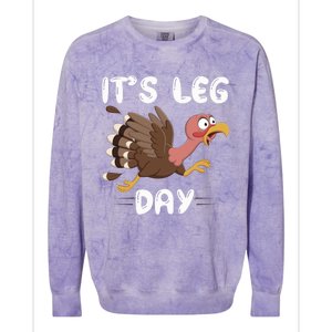 Funny Leg Day Pilgrim Thanksgiving Cotume Fast Turkey Run Cool Gift Colorblast Crewneck Sweatshirt