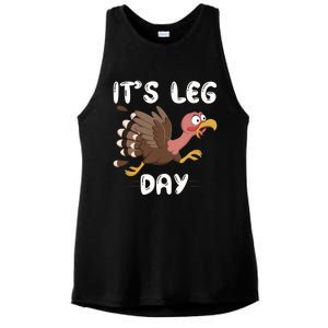 Funny Leg Day Pilgrim Thanksgiving Cotume Fast Turkey Run Cool Gift Ladies PosiCharge Tri-Blend Wicking Tank