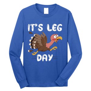 Funny Leg Day Pilgrim Thanksgiving Cotume Fast Turkey Run Cool Gift Long Sleeve Shirt