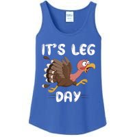 Funny Leg Day Pilgrim Thanksgiving Cotume Fast Turkey Run Cool Gift Ladies Essential Tank