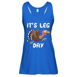 Funny Leg Day Pilgrim Thanksgiving Cotume Fast Turkey Run Cool Gift Ladies Essential Flowy Tank