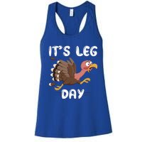 Funny Leg Day Pilgrim Thanksgiving Cotume Fast Turkey Run Cool Gift Women's Racerback Tank