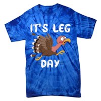 Funny Leg Day Pilgrim Thanksgiving Cotume Fast Turkey Run Cool Gift Tie-Dye T-Shirt