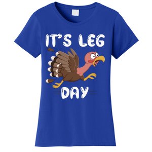 Funny Leg Day Pilgrim Thanksgiving Cotume Fast Turkey Run Cool Gift Women's T-Shirt