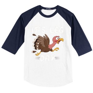 Funny Leg Day Pilgrim Thanksgiving Cotume Fast Turkey Run Cool Gift Baseball Sleeve Shirt