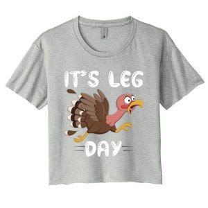 Funny Leg Day Pilgrim Thanksgiving Cotume Fast Turkey Run Cool Gift Women's Crop Top Tee