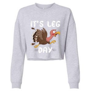 Funny Leg Day Pilgrim Thanksgiving Cotume Fast Turkey Run Cool Gift Cropped Pullover Crew