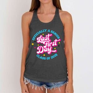 First Last Day Of School Officially A Senior Class Of 2025 Women's Knotted Racerback Tank