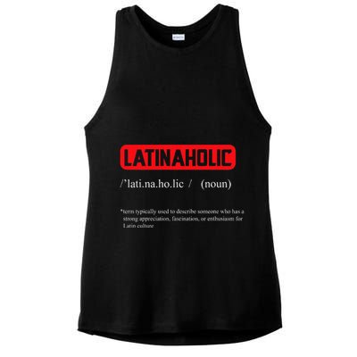 Funny Latinaholic Dictionary Definition For Latina Pride Ladies PosiCharge Tri-Blend Wicking Tank
