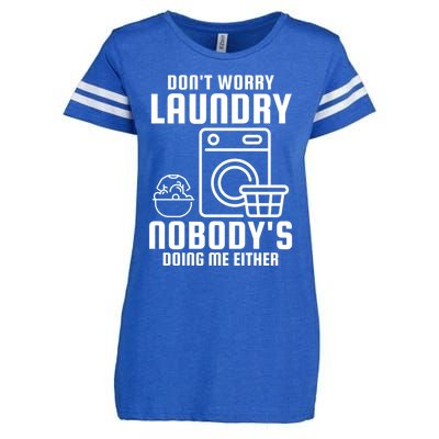 Funny Laundry DonT Worry Laundry Nobody Is Doing Me Either Gift Enza Ladies Jersey Football T-Shirt