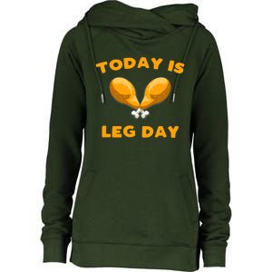 Fun Leg Day Thanksgiving Gifts Pilgrim Costume Turkey Day Womens Funnel Neck Pullover Hood