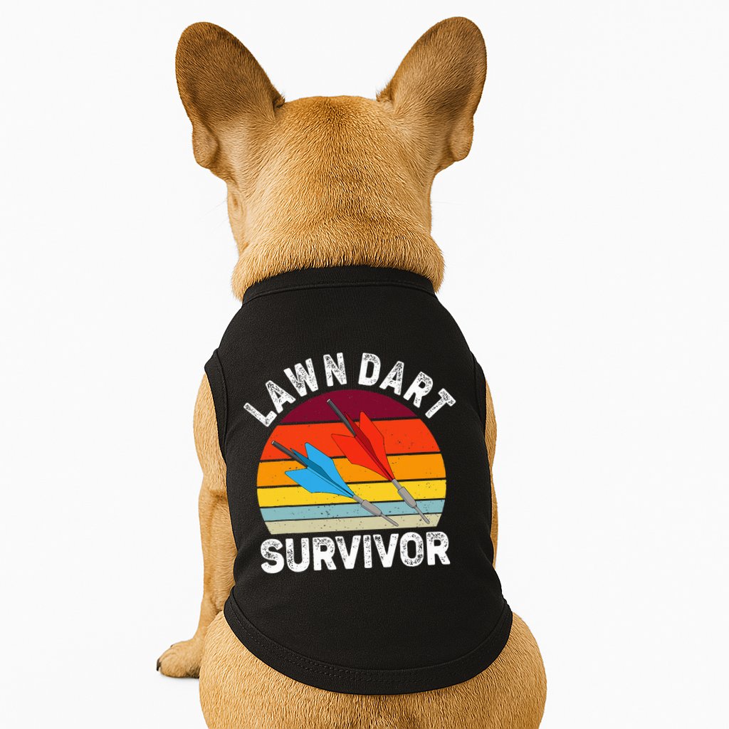 Funny Lawn Dart Survivor Retro Vintage Yard Darts Women Doggie Tank