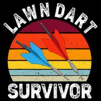 Funny Lawn Dart Survivor Retro Vintage Yard Darts Women Doggie Tank