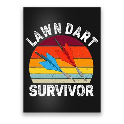 Funny Lawn Dart Survivor Retro Vintage Yard Darts Women Poster