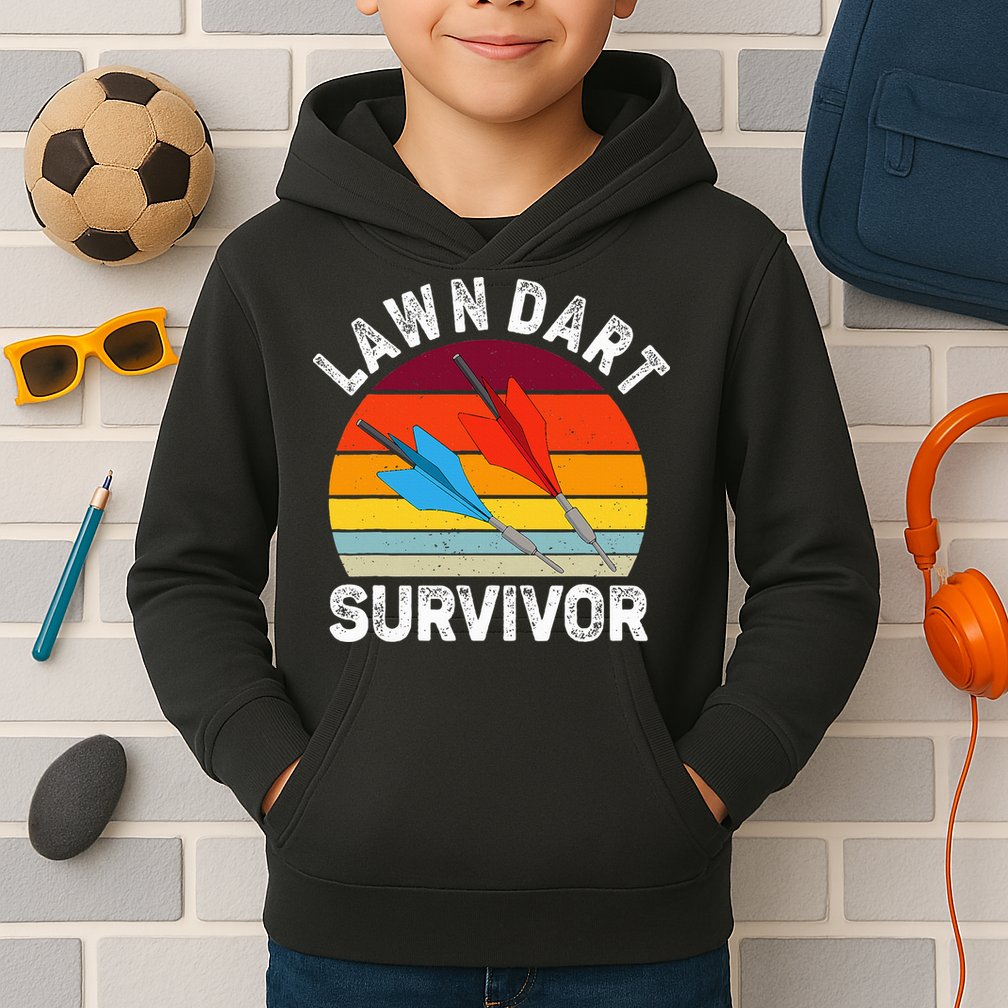 Funny Lawn Dart Survivor Retro Vintage Yard Darts Women Kids Hoodie