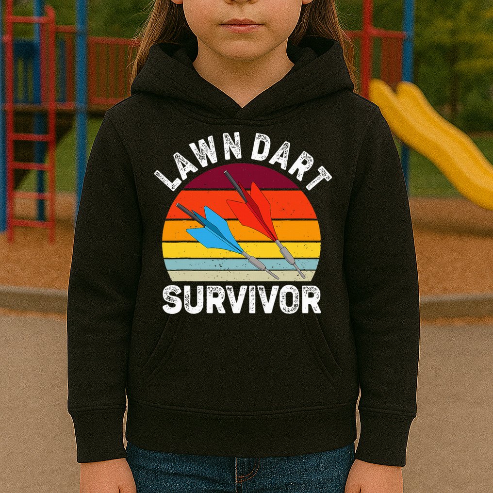 Funny Lawn Dart Survivor Retro Vintage Yard Darts Women Kids Hoodie