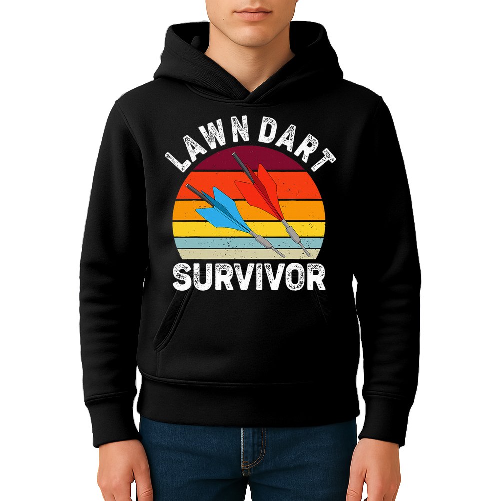 Funny Lawn Dart Survivor Retro Vintage Yard Darts Women Kids Hoodie