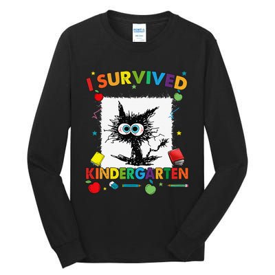 Funny Last Day Of Kindergarten I Survived Kindergarten Tall Long Sleeve T-Shirt