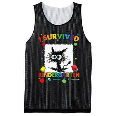 Funny Last Day Of Kindergarten I Survived Kindergarten Mesh Reversible Basketball Jersey Tank