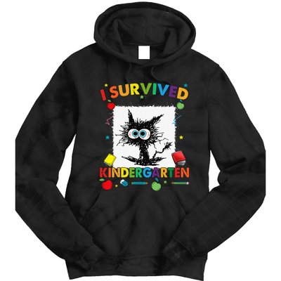 Funny Last Day Of Kindergarten I Survived Kindergarten Tie Dye Hoodie