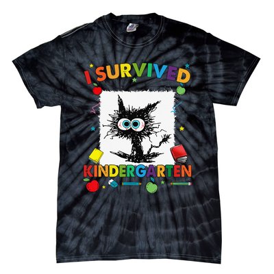 Funny Last Day Of Kindergarten I Survived Kindergarten Tie-Dye T-Shirt