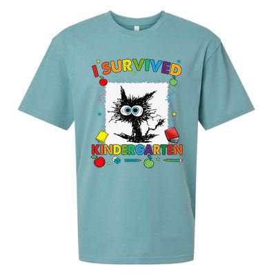 Funny Last Day Of Kindergarten I Survived Kindergarten Sueded Cloud Jersey T-Shirt