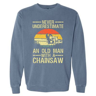 Funny Lumberjack Design For Dad Logger Arborist Chainsaw  Garment-Dyed Sweatshirt