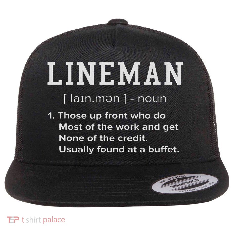 Football Lineman Definition Funny Offensive Lineman For Flat Bill Trucker Hat