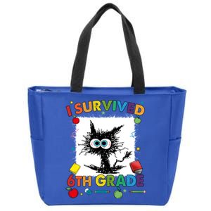 Funny Last Day Of Sixth 6Th Grade I Survived Sixth 6Th Grade Gift Zip Tote Bag