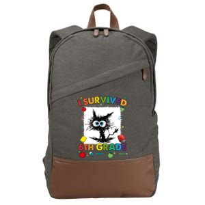 Funny Last Day Of Sixth 6Th Grade I Survived Sixth 6Th Grade Gift Cotton Canvas Backpack