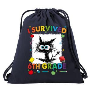 Funny Last Day Of Sixth 6Th Grade I Survived Sixth 6Th Grade Gift Drawstring Bag